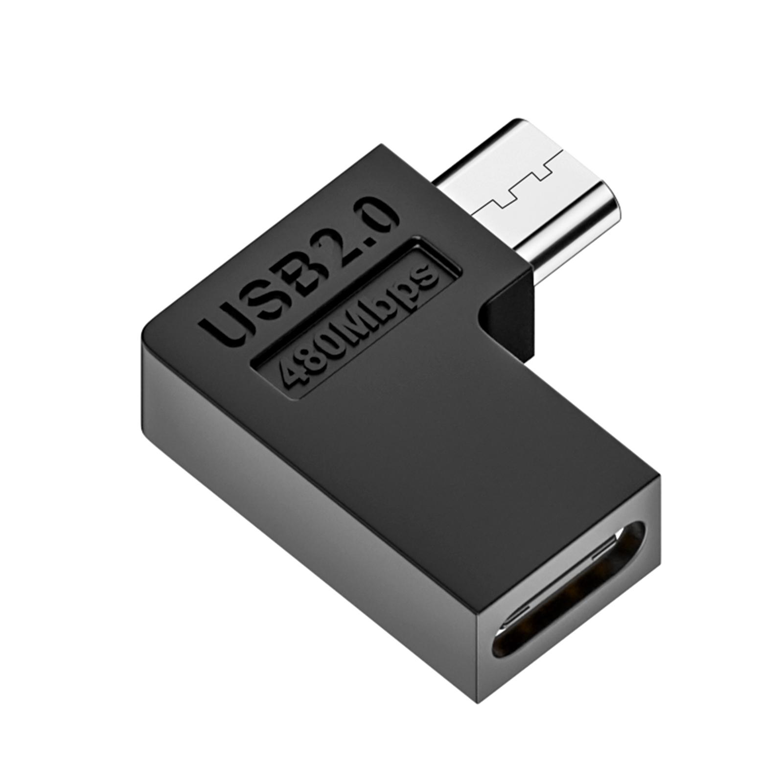 

Переходник Type C (мама) на Micro USB (папа) 480 Мбит/с Type C на Micro USB угловой 90 градусов для удлинителя USB C R
