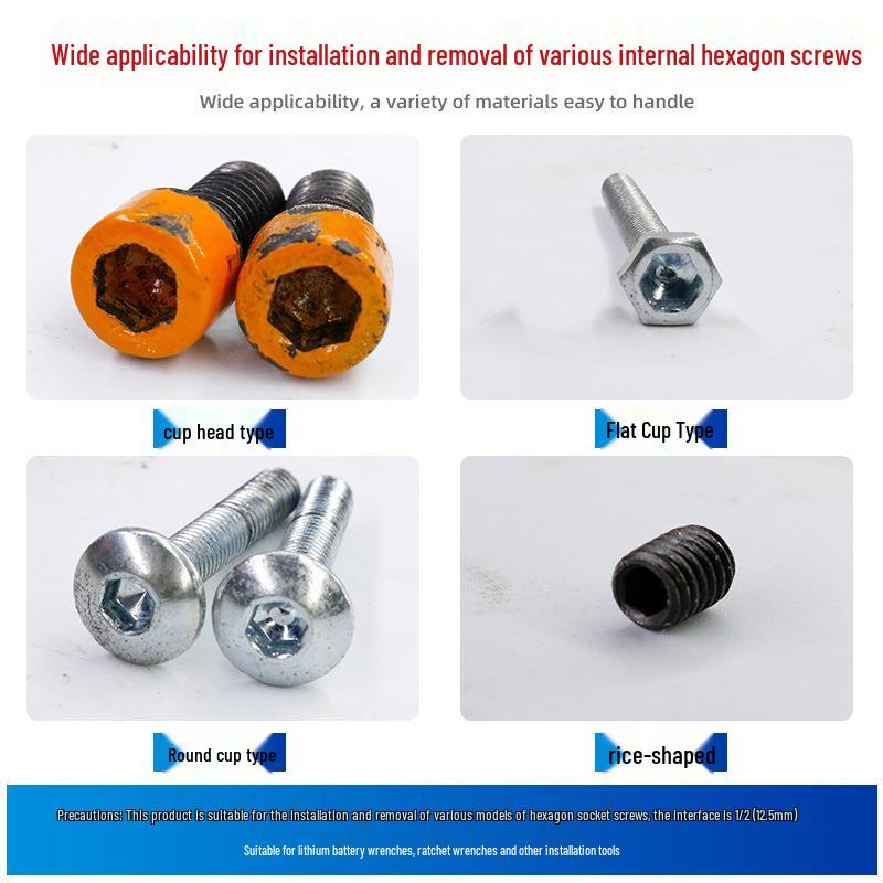 1/2 Inch Hex Air Impact Wrench Set: Large Pneumatic Socket & Electric Screwdriver