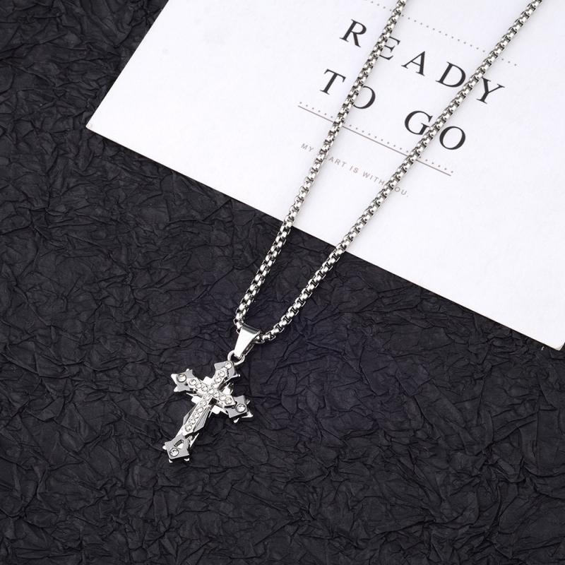High Quality Cross Titanium Steel Non Fading NecklaceDomineering and Trendy Gentle hip-hop Pendant ChainBrandNew Handsome Men Women