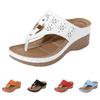 Summer Clamp Toe Car Stitching Thick Bottom Flower Hollow Out Flip Flops Sandals
