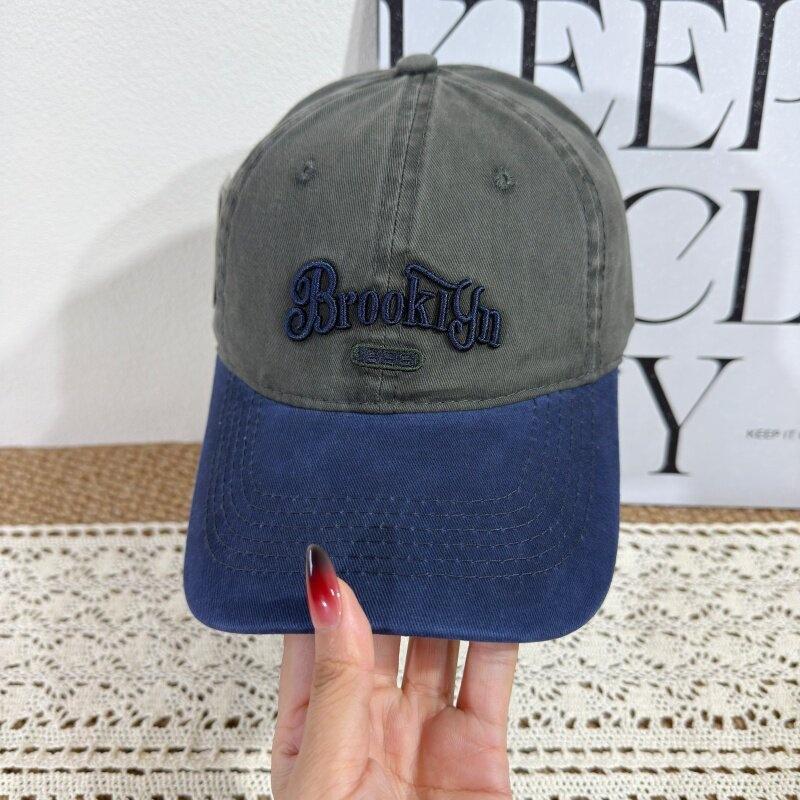 Fashion Hat New Spring and Autumn Double Color Embroidery Baseball Cap Children Soft Top Letter Cap Men's Casual Retro Show Small Face