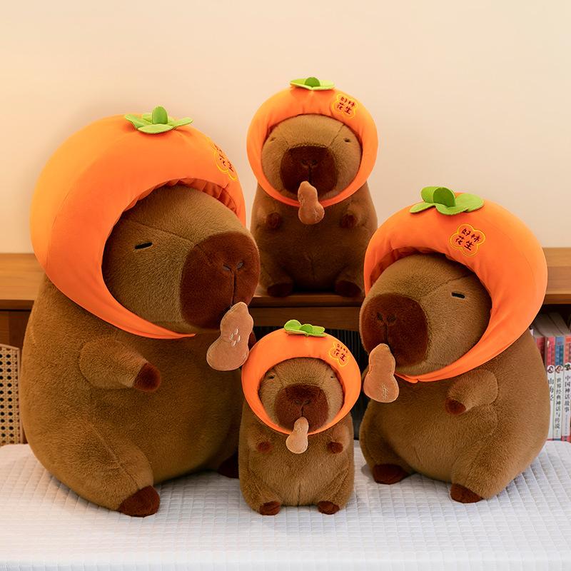 Cute pink pig turned into capybara doll pineapple orange capybara kapibara doll plush toy gift