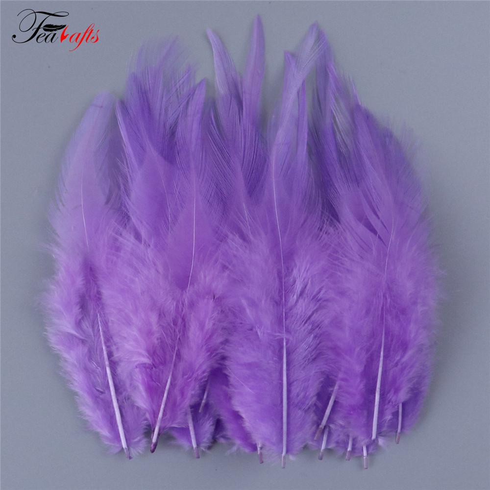 100pcs Rooster Feather Plume For Jewelry Making Pink Fly Tying Plumas Wedding Dress Decorative Dream Catcher Feathers DIY Crafts
