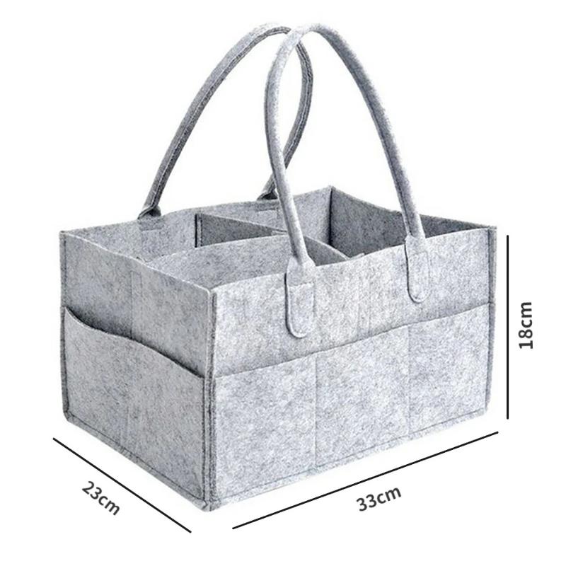 Durable children's felt diaper storage bag, baby miscellaneous toy diaper, large capacity felt diaper bag, wardrobe storage bag