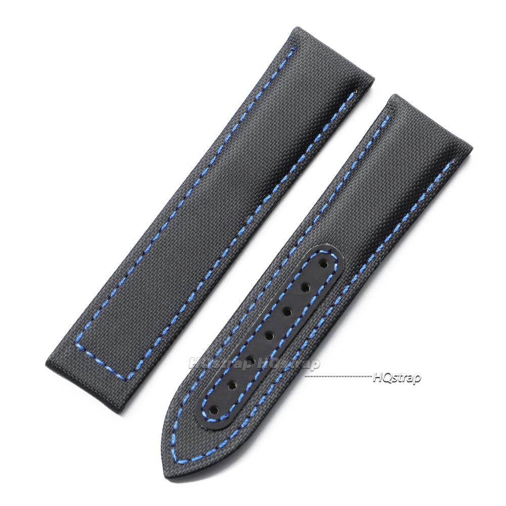 For Omega Sailcloth Nylon Watch Band 20mm 22mm Waterproof Sailcloth Strap Black Blue Men Sport Bracelet Folding Buckle Wristband