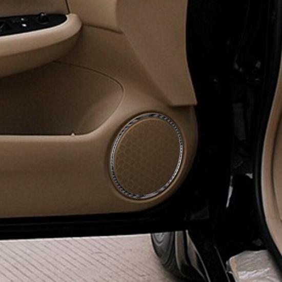 2Pcs Carbon Fiber Interior Front Door Speaker Cover Trim For Honda Accord Sedan