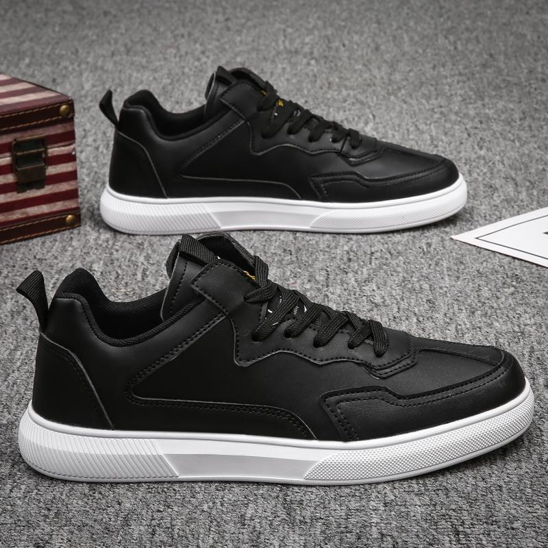 

Мужские черные теннисные кроссовки, спортивная обувь, белая школьная форма для подростков, обувь для прогулок, катания на коньках, обувь большого размера 46 чёрный