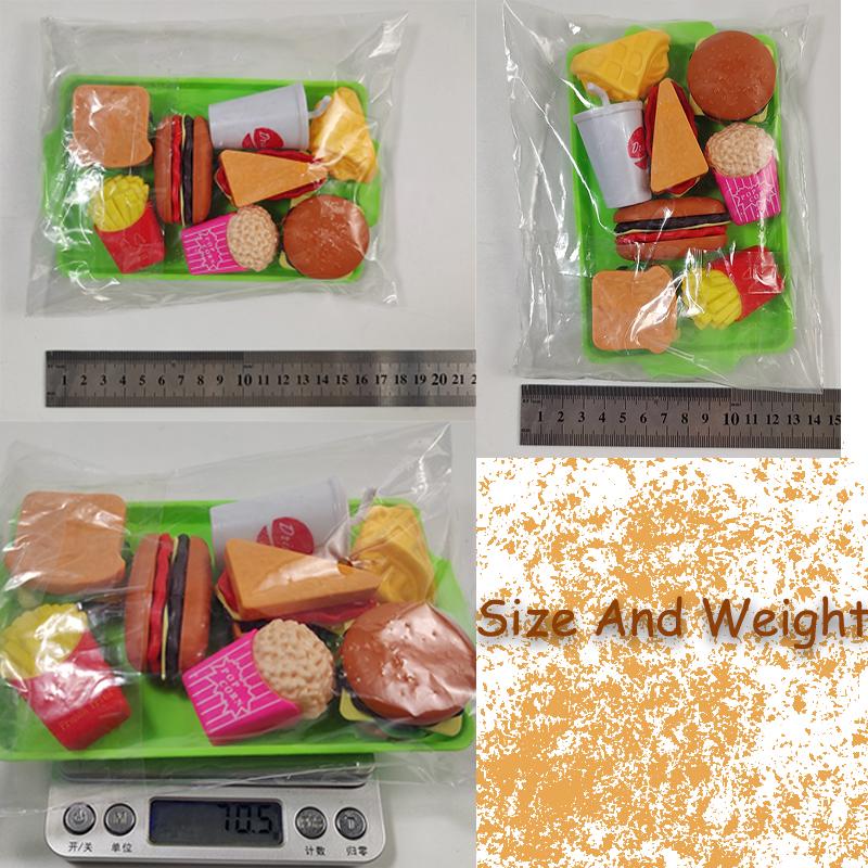 Kids Kitchen Toy Pretends Play Cooking Food Game Hamburger Pizza Snack Fruit Vegetable Simulation Food Set Of Toy For Girls Boys