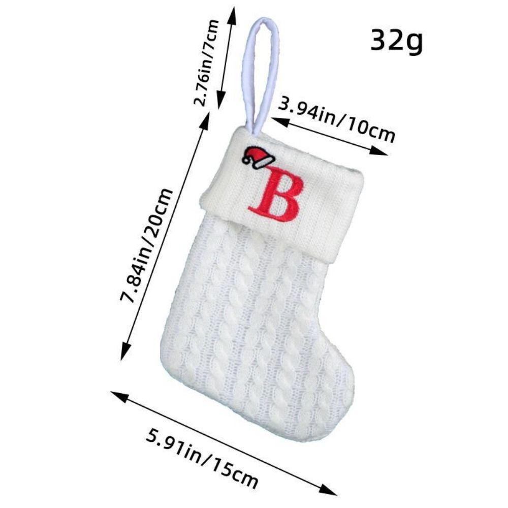 Embroidered Christmas Socks Alphabet Christmas Tree Pendant  Christmas Tree