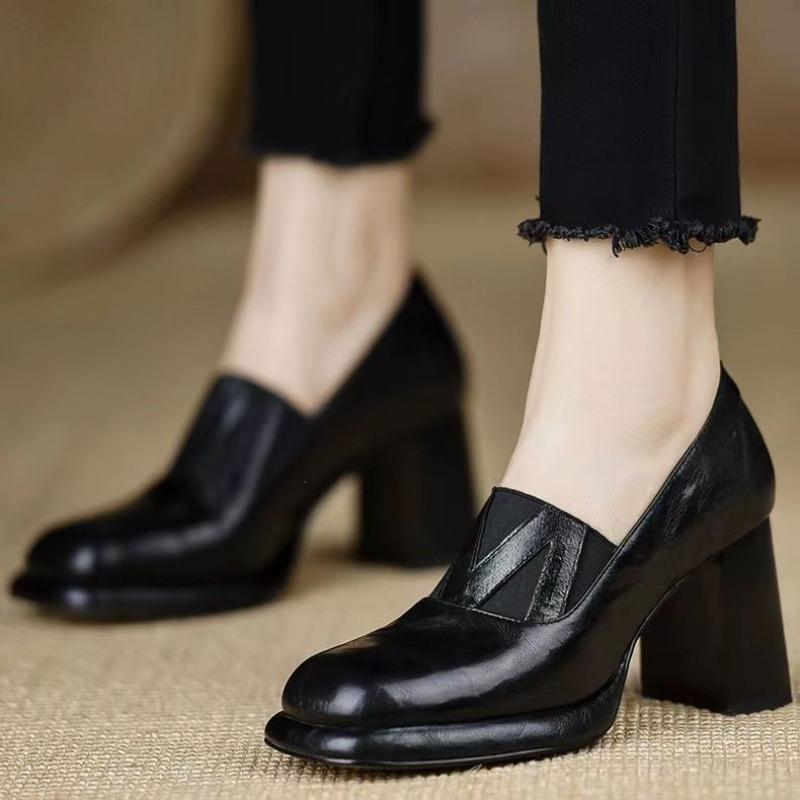 Platform-soled Small Leather Shoes Thick-heeled Single Shoes Autumn New High Heels Are Not Tired of Feet Mary Jane Shoes
