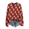 Women's Christmas Print Long Sleeve Top Casual Winter Comfortable Blouse for Holiday Wear