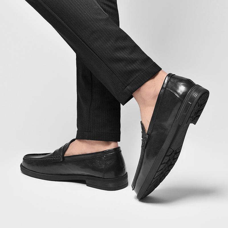 Fashion Luxury Brand Handmade Loafers Hombre Men's Business Low Heeled Leather Shoes High-quality Genuine Leather Formal Wedding Shoes