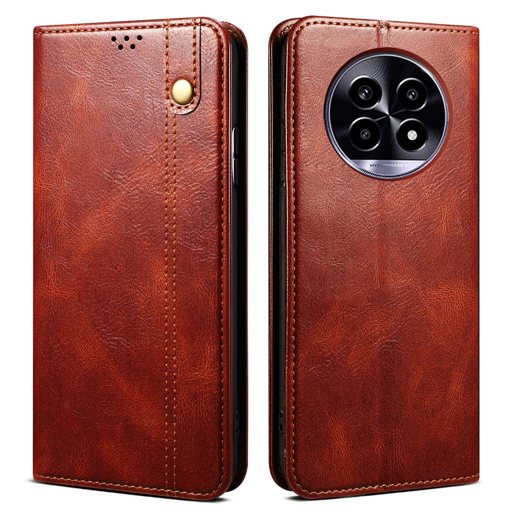 For Realme 13 Pro 5G (Global)/13 Pro+ 5G (Global) Case Crazy Horse Texture Waxy Leather Wallet Stand Cover