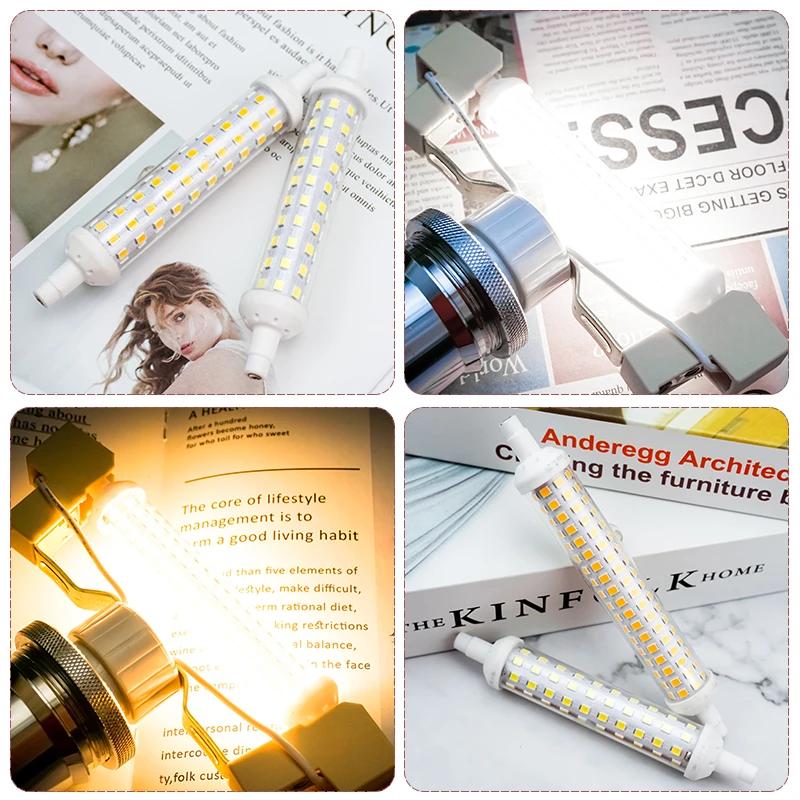 R7S Ceramic Body AC220V-240V LED Lamp 6W 9W 15W SMD2835 78mm 118mm 135mm R7S LED Light Bulbs Energy Saving Replace Halogen Light