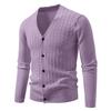 Men's Knitted Cardigan Casual V-Neck Sweater Outerwear Fashion Solid Color Knit Sweater Cardigans