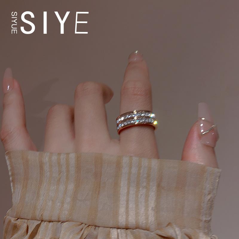 Baoman, Gypsy ring female niche design couple pair ring square diamond ring female tide cold wind index finger ring