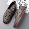 Fashion New Summer Man Hollow Casual Loafers Wear-resistant Non-slip Breathable Male Leather Shoes Spring Autumn Fashion Men's Shoes