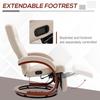 135 degrees Manual Reclining Swivel Chair, with Footrest - Beige
