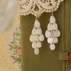 Bohemian White Shell Grape Beaded Long Earrings for Women Elegant Imitation Pearl Geometric Earrings  Party Jewelry