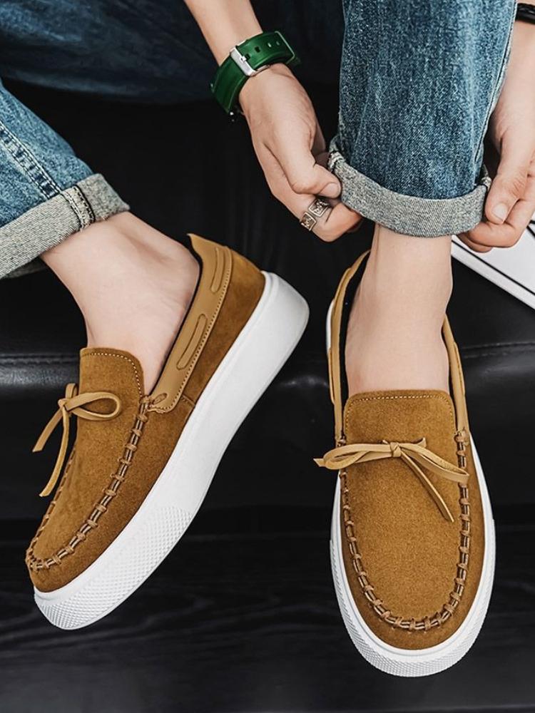 Fashion Flat Male Shoe Height Increasing Low-Top Sneakers Luxury Sale Legitimate Non-leather Retro Hiking Adults On Men's Casual Shoes