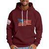 Men's Loose Flag Printed Hooded Sweatshirt Men's Casual Fashion Sports Sweatshirt