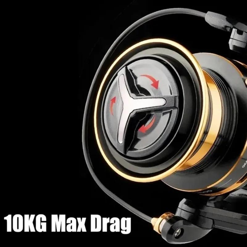 Angelrolle Metall Spaltfrei Weitwurfrolle 10000-12000 Angelrollen Angelschnur und Rute Spinnrolle Fischankerrolle