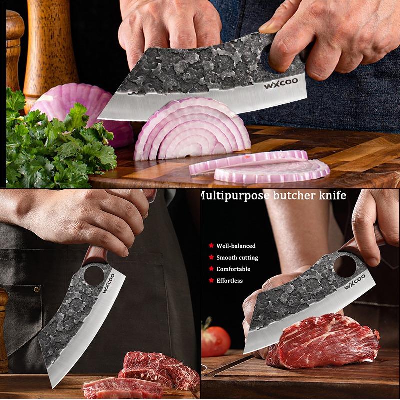 Stainless Steel Kitchen Knife Wooden Handle Sharp Boning Knife Multipurpose Knife Kitchenware Butcher Cutting Paring Meat Cleaver