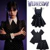 The Addams Family Wednesday Cosplay Costume Black Dress For Halloween Party