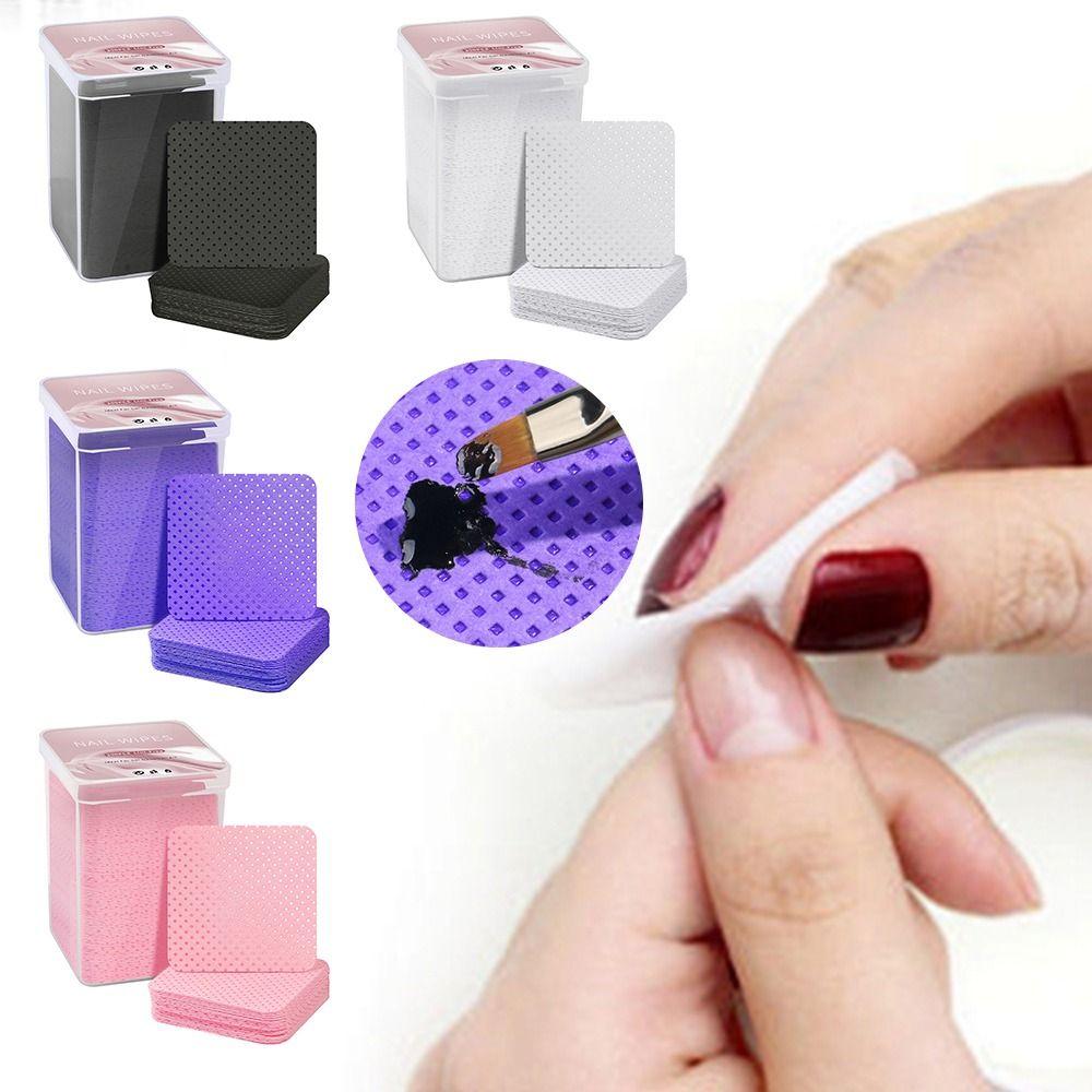 200PCS/Box Multicolor Lash Glue Cleaning Pads Sqaure Nail Wipes  Beauty Treatment