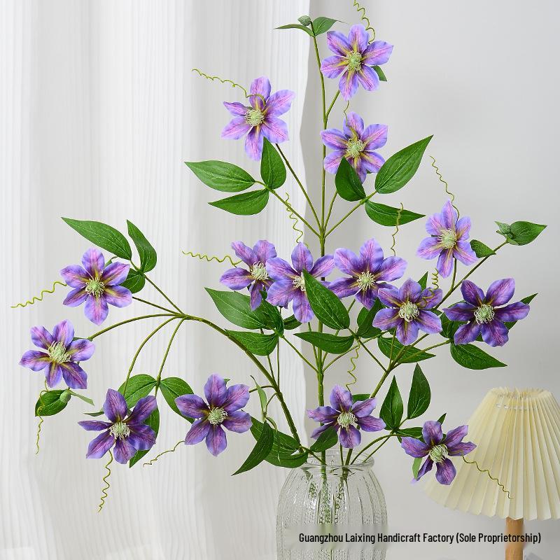 Artificial Clematis Wedding Arrangement for Home, Photography, Ornaments, and Courtyard Decor