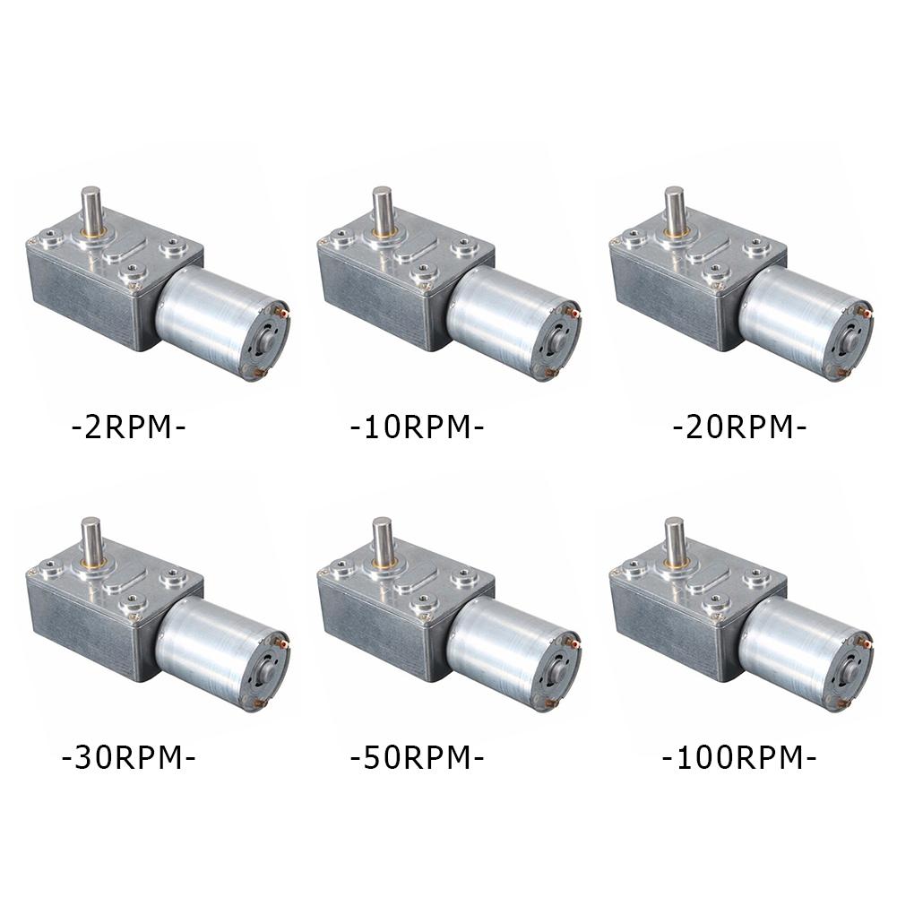 DC 12V Electric  Reducer Mini 2-100RPM Metal Worm Gear Box Motors Stainless Steel Self Locking Square for Micro Winch