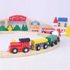 Children's Wooden Train Track Building Blocks Set