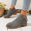 Plus-size Shoes, Thick-heeled Ankle Boots, Women's Pointed-toe Thick-heeled Ankle Boots, Women's Boots