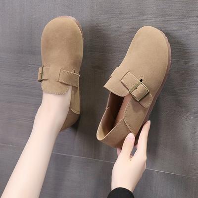 Fashion Women's Shoes 2024 Autumn Retro Boken Shoes New Korean Version Round Toe Belt Buckle Comfort Non Slip Casual Shoes Zapatos Mujer