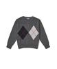 CLOVE [25Fw Clove] V-Neck Argyle Sweater (Melange Gray)