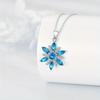 Huitan Women Blue Cubic Zircon Snowflake Pendant Necklace Silver Color Fashion Winter Jewelry Lady Party Christmas Elegant GiftGood Product