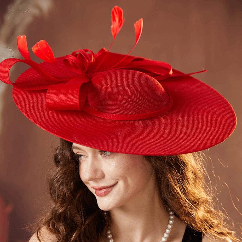 With Headband Tea Party Hat Wide Brim Derby Hat New Women Fascinator Hats  for Church Event