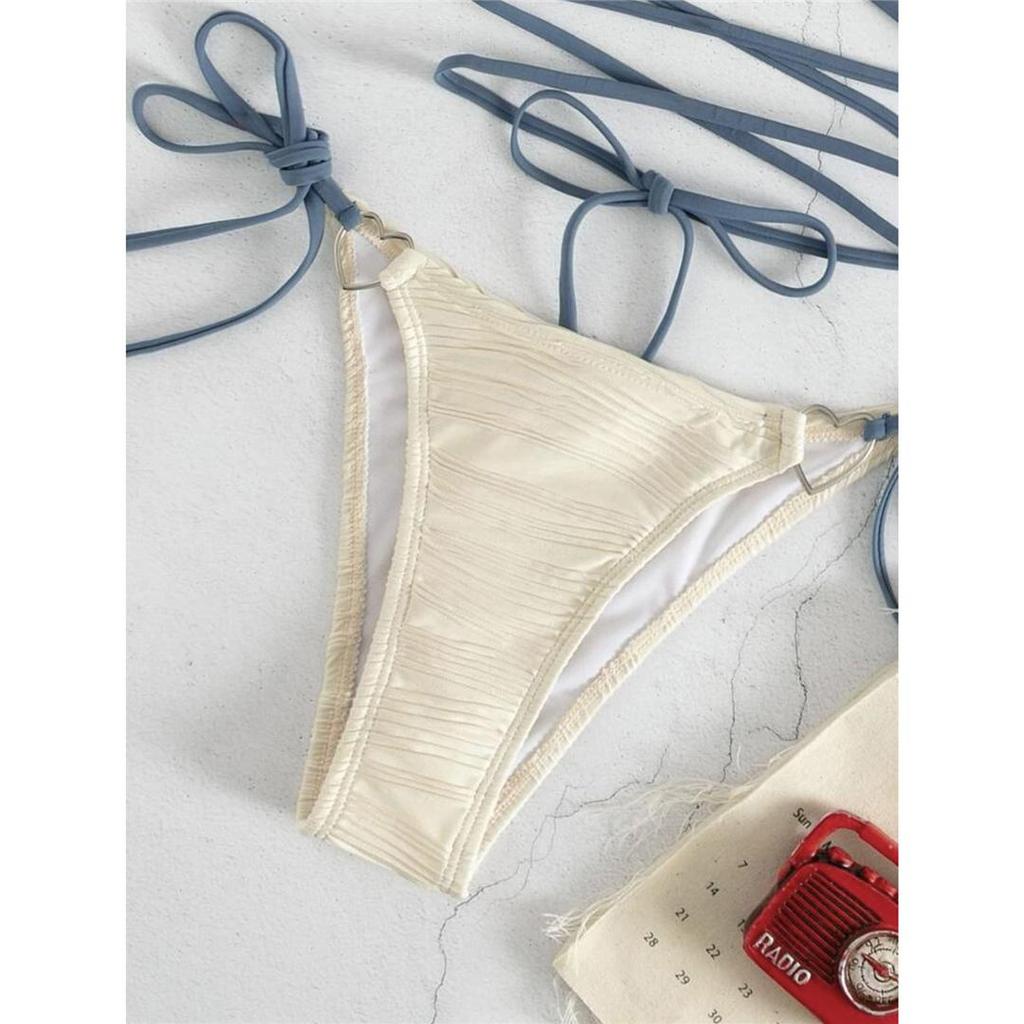 New Wrap Around Halter Vrásčité bikiny Ženy Plavky Dámské Plavky Dvoudílné Bikiny Souprava Koupání Plavky Dámské