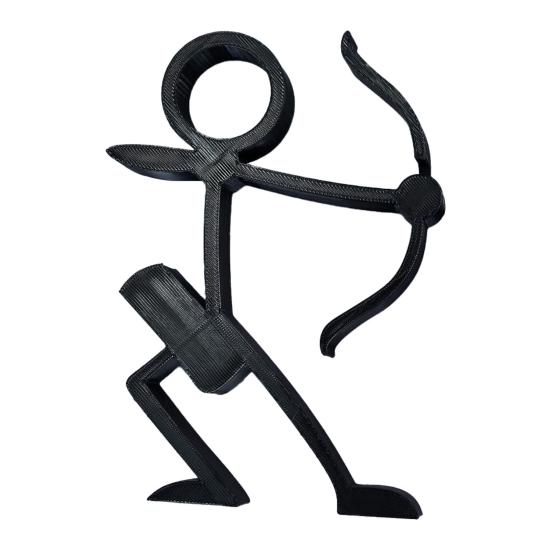 

3D-друкований органайзер для олівців Чорна фігурка-паличка Підставка для демонстрації ручок Воїн-паличка Органайзер для олівців для дому Офісний настільний аксесуар A