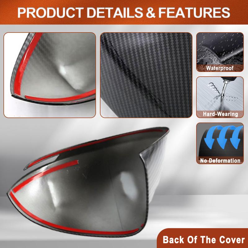 2pcs Car Rearview Side Mirror Cover Wing Cap Exterior Door Case Trim for BYD Yuan Up Atto S1 Pro 2024-2026 Carbon Fiber ABS