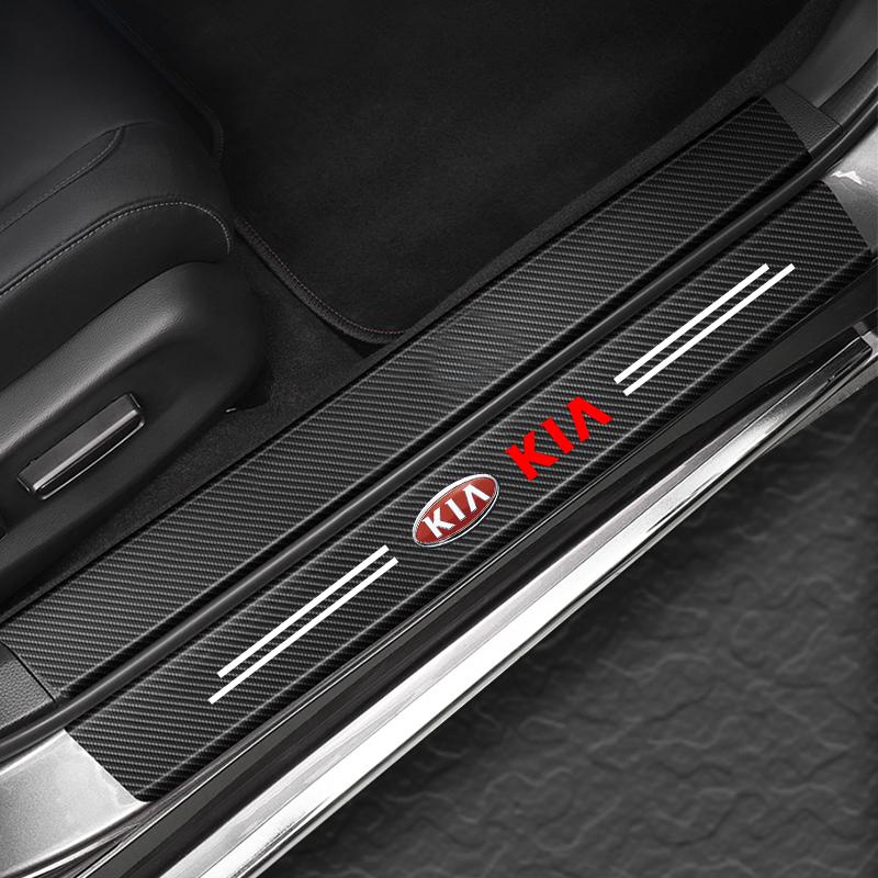 AADW1 Autotürschwellenleisten Kofferraum Heckstoßstange Schutz Carbonfaser Leder Aufkleber Für Kia Sportage Ceed Picanto Niro K5