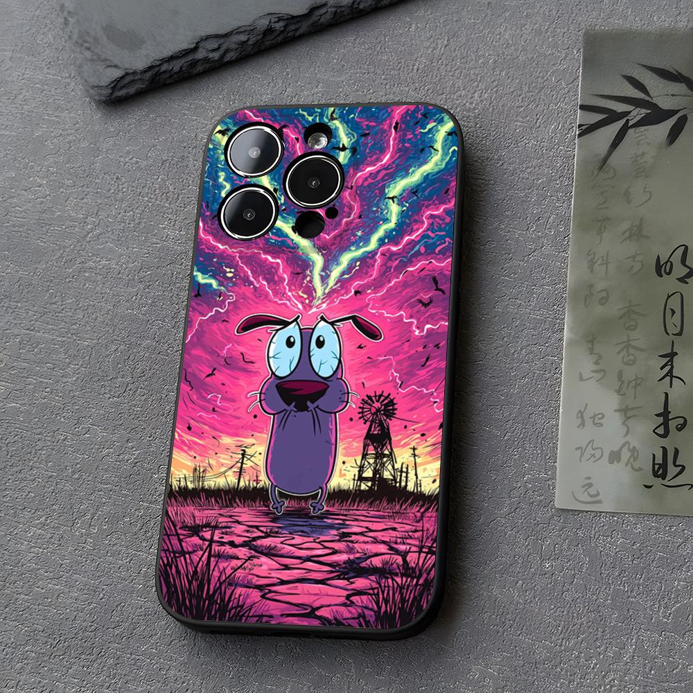 Courage CowardlyS Dog Phone Case Funda For Iphone 13 17 16 11 15ProMax 14 12 Pro Xs Max Mini Xr X 7 8 6 6s Plus Covers