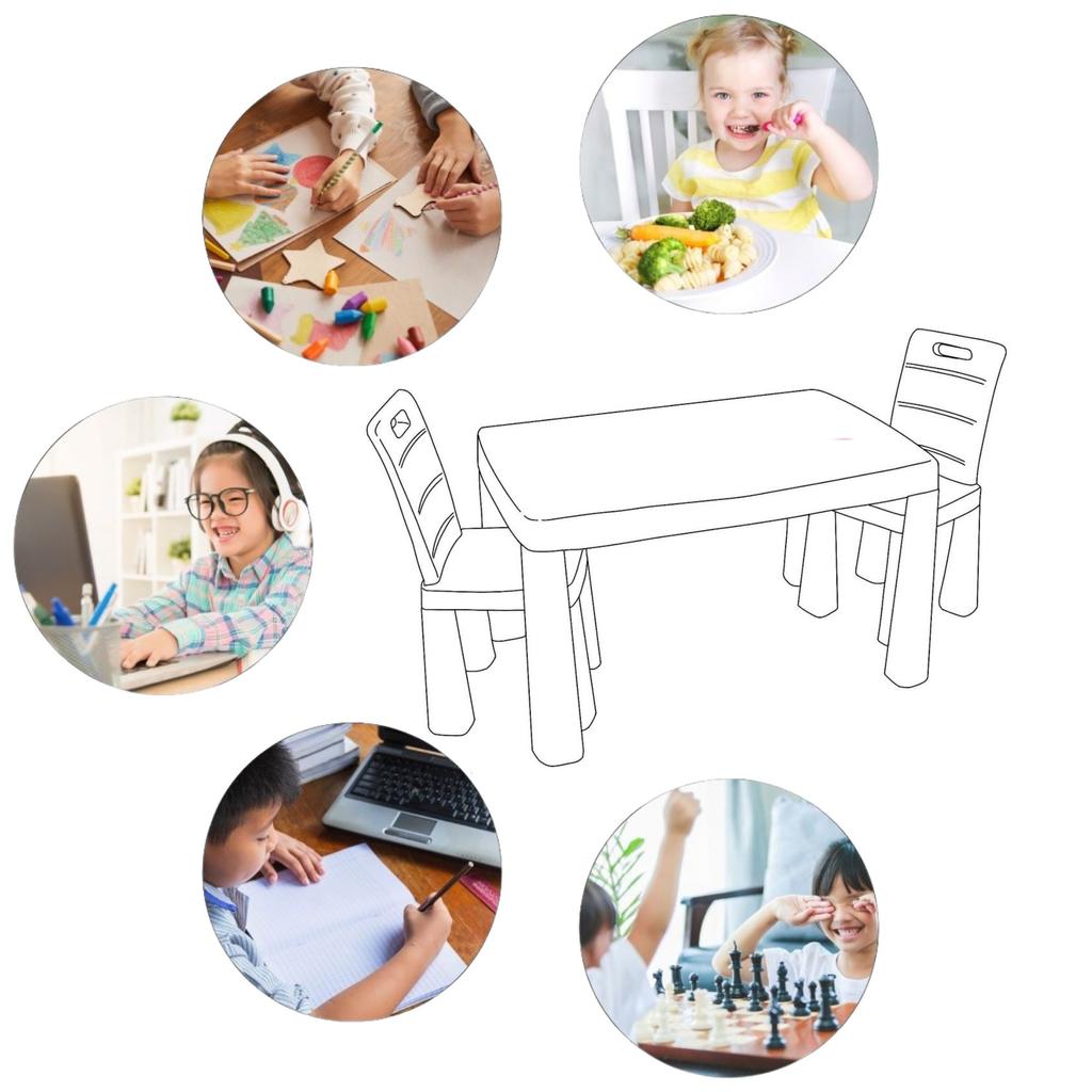 children's table + 2 chairs plastic - light green