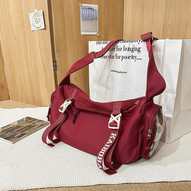 

Harajuku large capacity shoulder bag men s 2025 summer new Japanese cargo bag sports one-shoulder crossbody bag for women красный