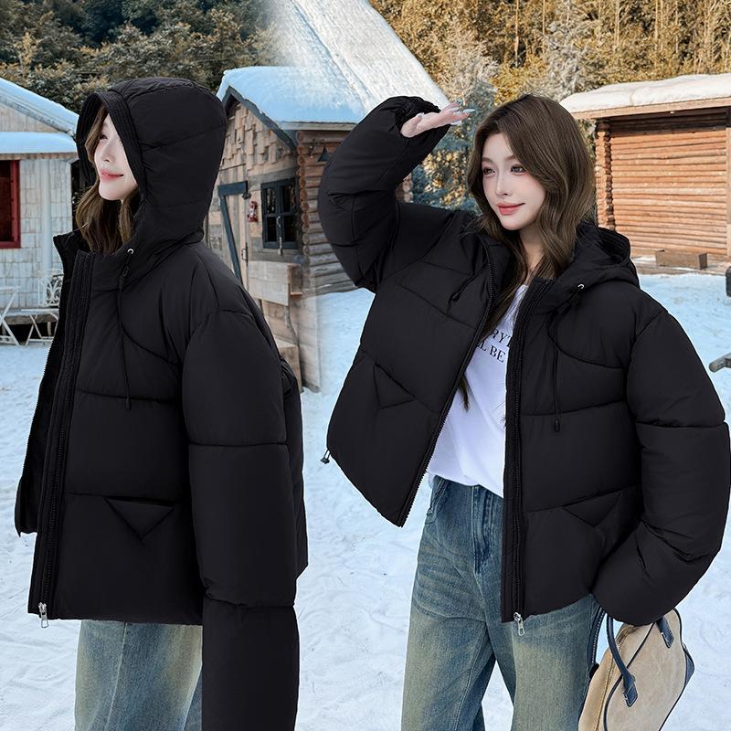 Women's Short Hooded Loose Thickened Warm Jacket