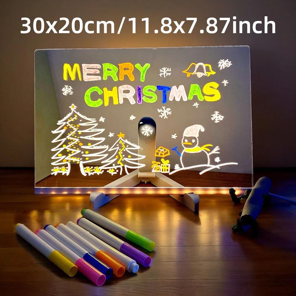 Factory Modern Square LED Board Custom 3D Night Light Acrylic Message Lighted Note Erasable DIY Paint Rewritable Board 2