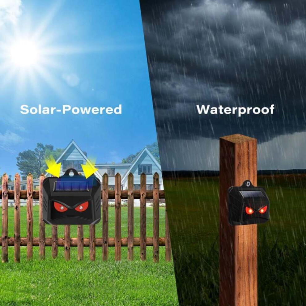 Nighttime Animal Repellent System, Solar Powered Predator Eyes Deterrent with Red LED Flashing Lights, Animal Deterrent for Yard Farm Garden Coop,