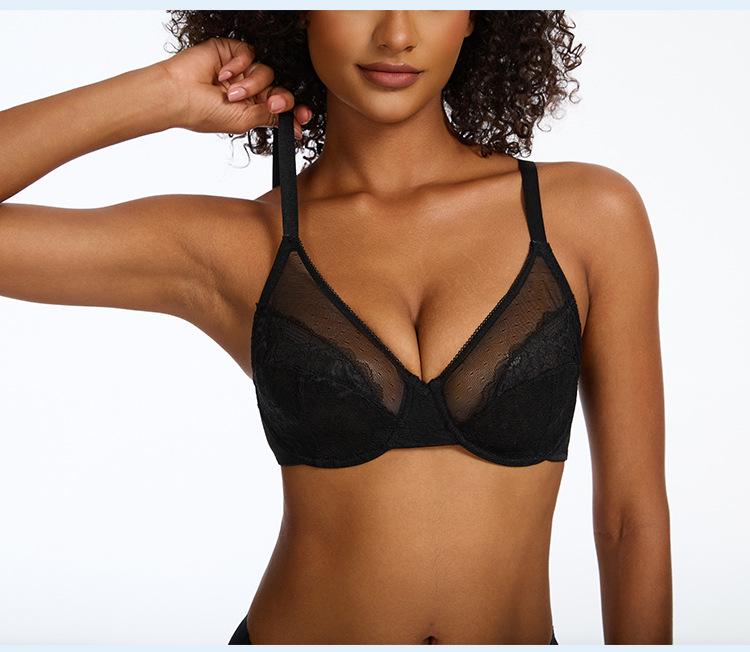 Francúzska sieťovaná push-up podprsenka pre plnoštíhle ženy - Sexy, jemná a s kosticami
