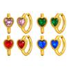 Vintage Heart Cubic Zirconia Huggie Hoop Earring For Women, Love CZ Stone Round Hoops, Stainless Steel Personalized Gift For Her