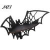 Curio Display Shelf Halloween Bat Corner Shelf, Decorative Wooden Wall Mount Home Decorations Spiderweb Design Gothic Floating Rack for Home, Bedroom,